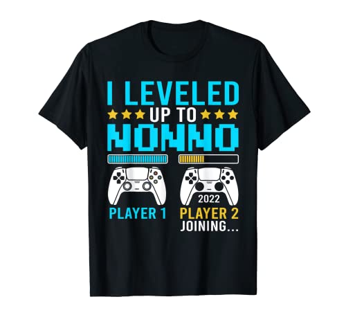 Hombre I Leveled Up To Nonno Gamer Nuevo abuelo italiano Videojuegos Camiseta