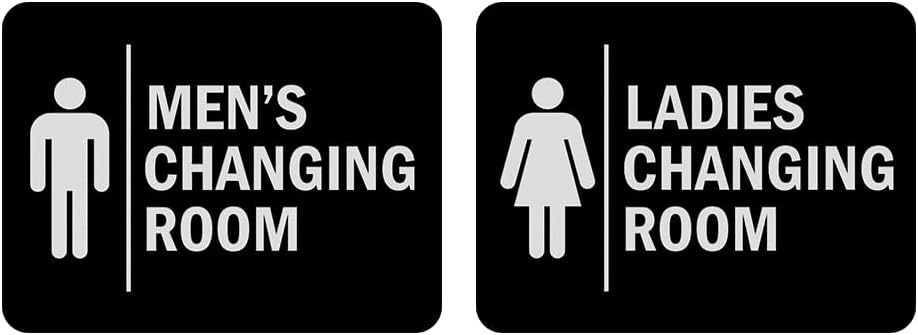 Signs ByLITA Classic Framed Men's Changing Room and Ladies Changing Room 1 Set (2 Pieces) (Black) - Large