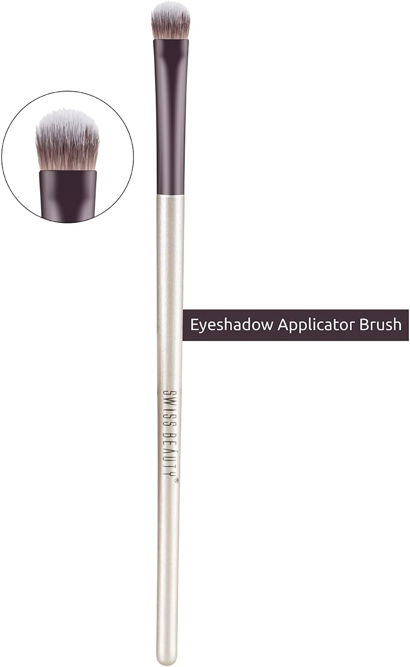 Eyeshadow Blending Brush with Soft and Synthetic Bristles For Eye Makeup (Pack of 1) - Silver