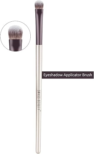 Swiss Beauty Eyeshadow Blending Brush with Soft and Synthetic Bristles For Eye Makeup (Pack of 1) - Silver