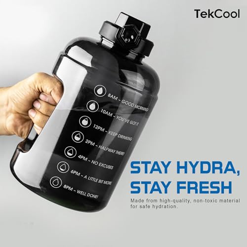 Image of TEKCOOL Gym 2. 2 Litre Bottle for Gym Workout, Motivational Sipper gallons for Adults, Water Bottles 2 + LTR, 2litre Sipper for Men & Women Motivational gallons