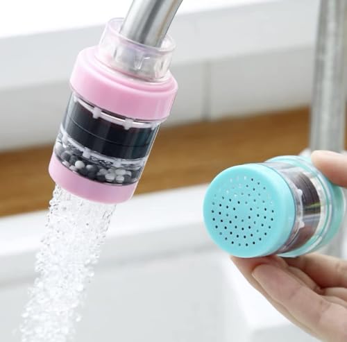 Image of EKRON Tap Faucet Water Purifier & Strainer | Medical Stone & Magnetization Water Softener Filter | Removes Dirt, Rust & Impurities Kitchen Sink Washbasin & Shower Tap Attachment (Random Color) CH-158