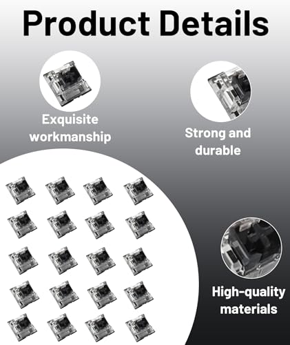 Image of 20 Pcs Mechanical Switches, Red Switches, Linear 45G Force, Dustproof Design, Hot-Swappable, Compatible with Standard Mechanical Keyboards