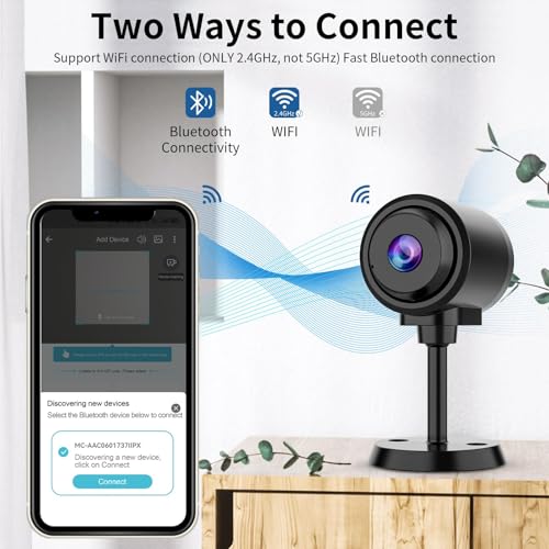 Image of VSTARCAM Tiny Camera for Home Security 1Pcs, 2.4GHz WiFi Portable Battery Operated with IR Night Vision, Human Detection, 136 Wide Angle, Baby Monitor Small Motion Activated Camera