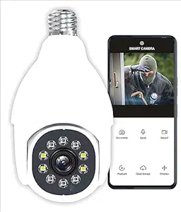 TP-PLUS HD WiFi Bulb Light Wireless IP WiFi Camera, Fish Eye 360 Degree Panoramic Mini Lamp IR CCTV Home Security CCTV Camera