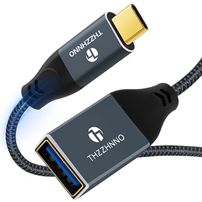 Thzzhnno Câble USB C vers A Femelle 3.0 de 0.5M, 10 Gbit/s USBC Mâle vers USB Femelle USBA, Câble USB de Type C vers Type A pour MacBook Pro/Air/Samsung Galaxy Note 8