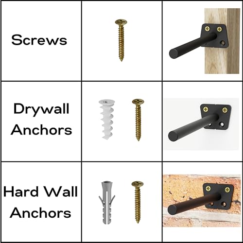 EVALD Hidden Floating Shelf Bracket | 8-Inch Heavy Duty Blind Shelf Support | Kitchen & Fireplace Mantel Bracket | Invisible Wall Mount Bracket 4 Pack