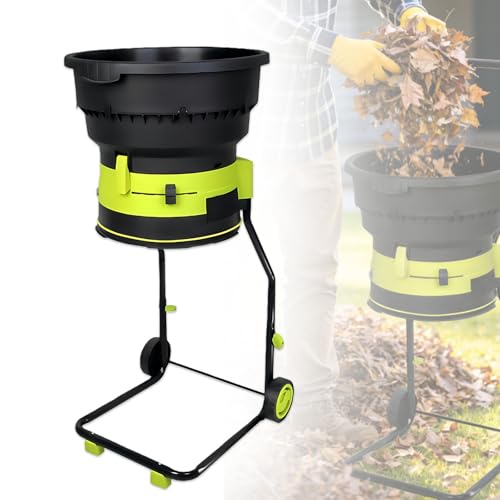 Trituradora eléctrica de hojas, 2500 W, 8000 rpm, herramienta de limpieza de jardín con ruedas, bolsa de almacenamiento, tamaño de corte ajustable para un compostaje eficiente de hojas