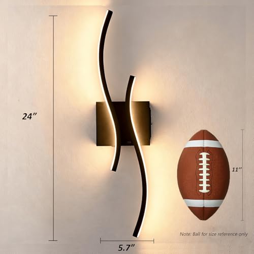 Image of Battery Operated Wall Sconce with Remote Control,10000mAh USB Rechargeable Wireless Minimalist Black Wall Light,3000K-6000K Dimmable LED Wall Lamp for Bedroom Hallway Background Staircase -1 Pcs
