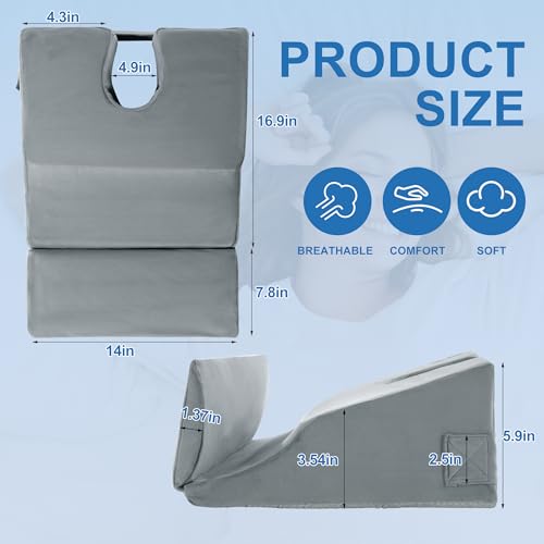 MABOZOO Travesseiro virado para baixo, almofada de massagem para pós-cirurgia ocular, almofada virad