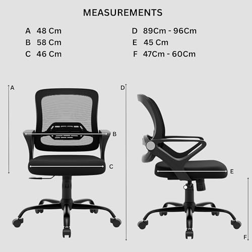 Image of Align Cherry Orthopedic Ergonomic Office Mesh Chair with Lumbar Support, Comfortable Cushioned Seat, Adjustable Height, Revolving Design, Tilt Lock, Heavy Duty Metal Base, 3 Years Warranty (Black)