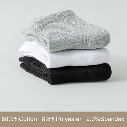 Boys Athletic Socks Half Crew Cushion White Cotton Soft Comfortable Socks for Kids4