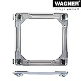 WAGNER Transportroller Transporthilfe I Industriestahl 46-66 x 5 cm, Tragkraft 220 kg I größenverstellbare ausziehbare Ladefläche I Umzug von Waschmaschine, Trockner, Herd I Möbelroller mit Bremsen