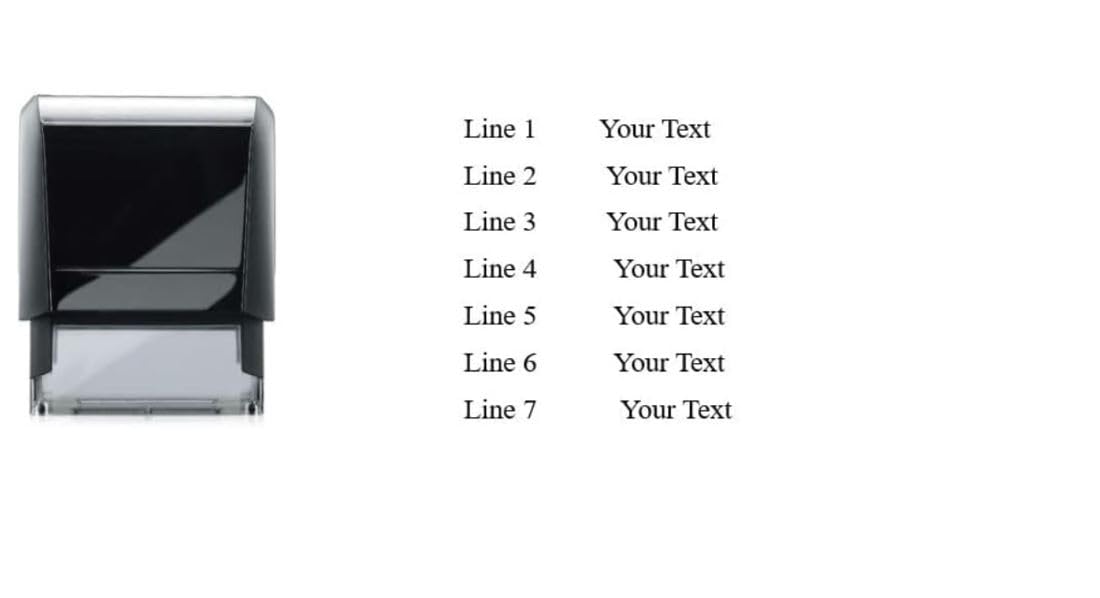 7 Line - Personalised self Inking Stamp - 50 x 30 mm