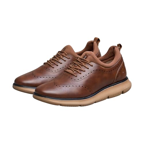 Image of Neeman's Crossover Brogues Stylish Shoes for Men | Oxford Lace-Up Semi Formal Mens Footwear | Casual Comfortable Shoe for Office Wear