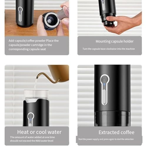 Cafetera portátil eléctrica mini para viaje con capacidad grande miniatura 4
