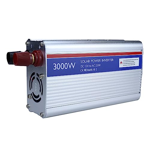 Car Power Inverter 3000W DC 12V to 220V AC Converter Car Charger Adapter with USB Port for Phones Tablets Laptops Car Audio & Video Accessories (Silver)