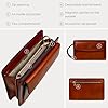 Time Resistance Cognac Brown Leather Clutch Purse for Men - Handmade Men's Wrist Bag - Italian Leather Clutch Bag - Small Business Briefcase - Small Everyday Items Organizer - Men's Handbag #5