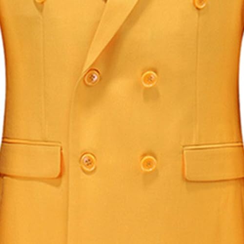 Blazer hombre slim fit doble botonadura amarillo miniatura 3