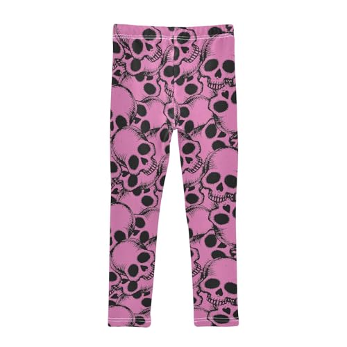 Girls Basic Leggings Baby Girls Pants Skull Soft Footless Stretchy Tights Pants 4-10Y2
