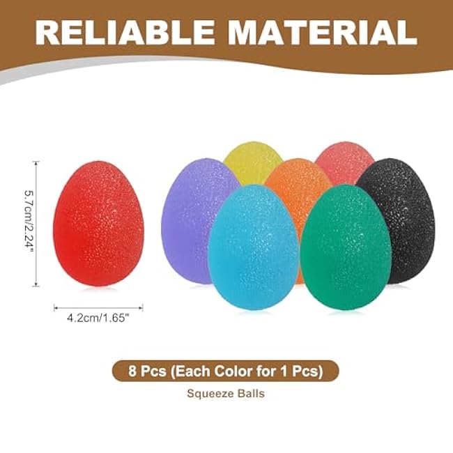 PATIKIL Hand Exercise Balls, 8 Pcs Squeeze Balls Stress Ball for Adults Grip Strengthening Occupational Equipment for Finger Wrist Strength, Multicolor