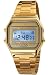 PASOY Men's Digital Gold Stainless Steel Watch Backlit Multifunction Stopwatch Waterproof Sport Watches