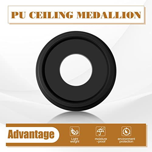 Image of BBTO 2 Pack Black Ceiling Medallion for Light Fixtures and Ceiling Fans Chandeliers 10 inch Od x 3.5 inch ID(Classic)