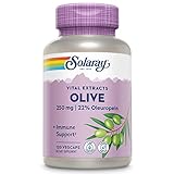 SOLARAY Olive 250mg - Olive Leaf Extract Capsules with 22% Oleuropein, Plus Lemon Balm - Polyphenols Supplement for Wellness Support - Vegan, 60-Day Guarantee, Lab Verified - 120 Servings, 120 VegCaps