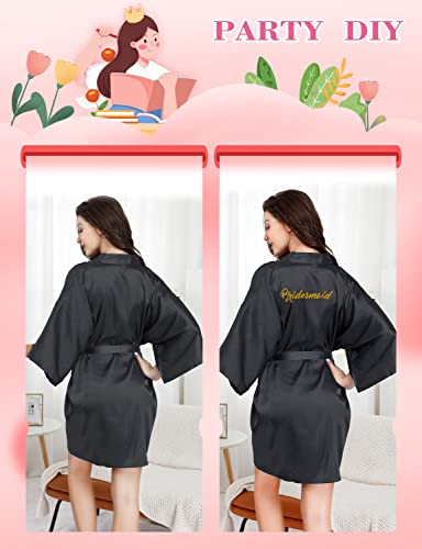 Image of EPLAZA 20 Pcs Bride Bridesmaid Robes Women Satin Robe Wedding Bridal Party | Soft satin silk, 3 /4 sleeve, lightweight breathable, fits 100-150lbs, ideal for wedding bachelor party