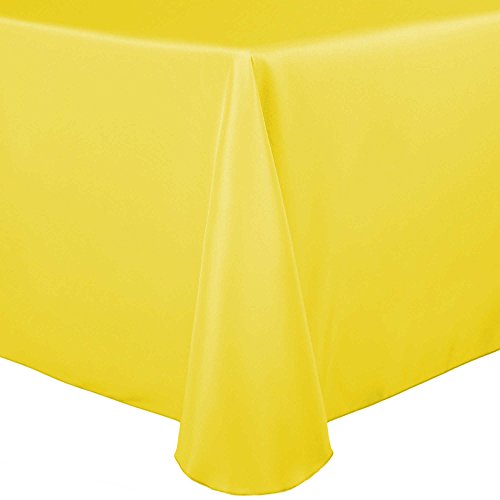 Ultimate Textile 60 x 84-Inch Oval Polyester Tablecloth, Lemon