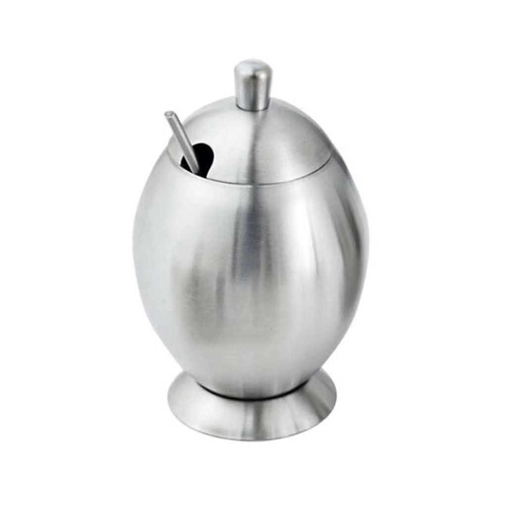 Pot d'assaisonnement en inox en forme d'œuf au design moderne pour sel et épices