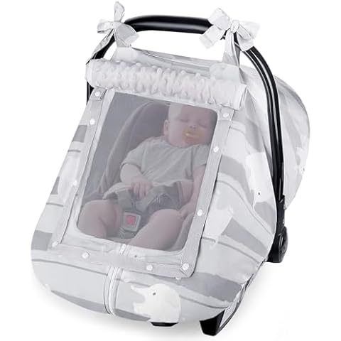 FIOBEE Baby Car Seat Cover with Canopy Cover