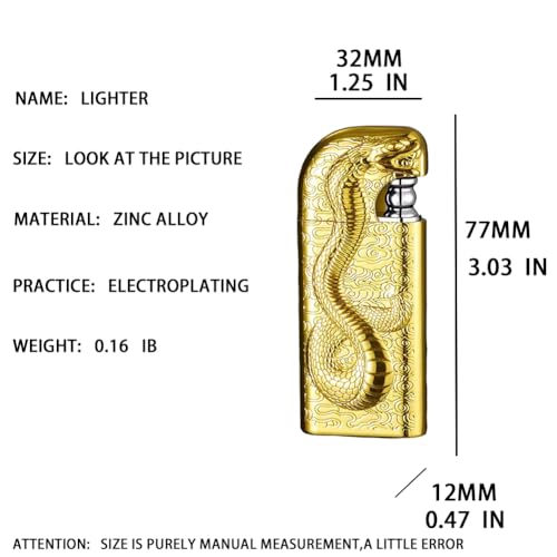 Encendedor soplete para hombre diseño serpiente dorado miniatura 3