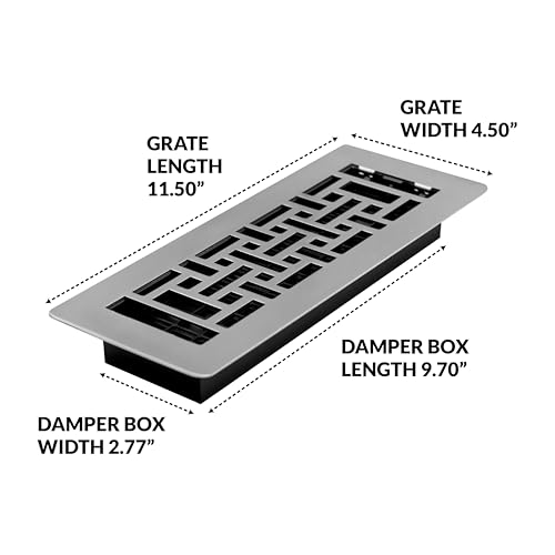 Decor Grates LAJH310-NKL Oriental *New* Low Profile Floor Register, 3x10 Inches, Brushed Nickel by Decor Grates - Image 5