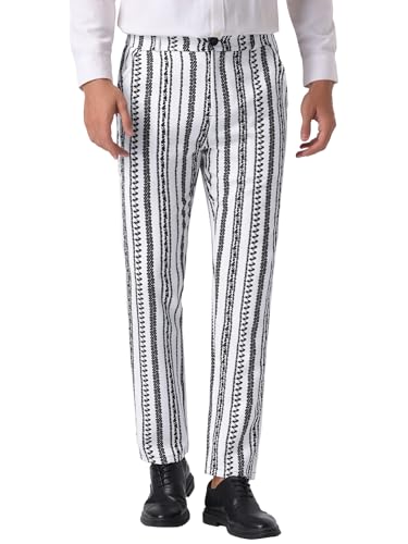 Lars Amadeus Bohemian Pants for Men's Flat Front Color Block