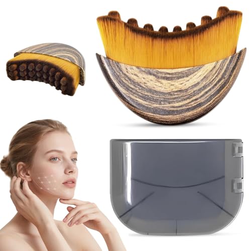 Ferizzia Cepillo Facial de Contorno Linfático, Masajeador de Drenaje Linfático, Cepillo Facial de Cepillado en Seco, Diseñado Ergonómicamente, para Escultura de Cara, Barbilla y Mandíbula