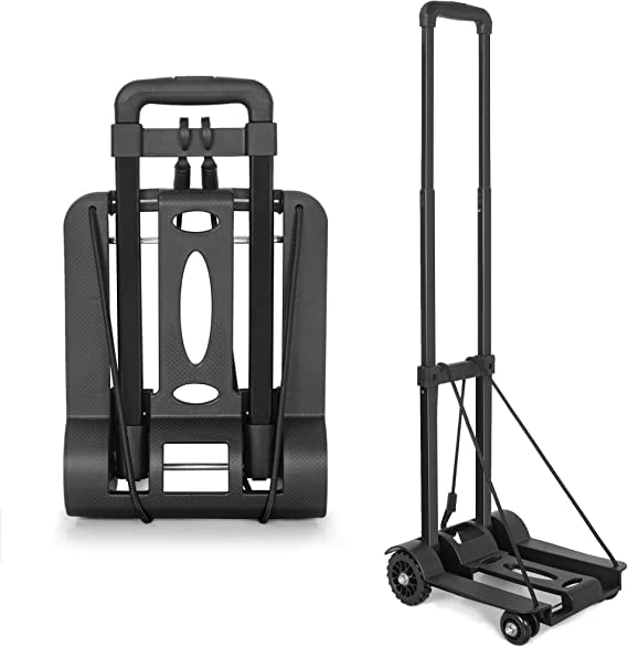 Cheston Folding Hand Trolley Cart with Wheels I Adjustable Pull Handle