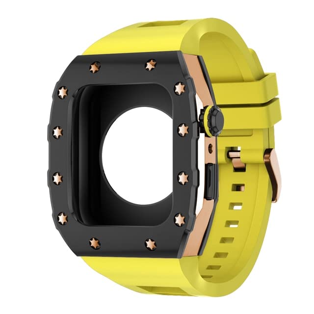 Kit modification Apple Watch boîtier métal bracelet caoutchouc 45mm 44mm