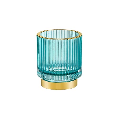LEICURACE Makeup Brush Holder Organizer,Toothbrush Holders,Desk Pen Pencil Holder,Multifunctional Vintage Glass Brush Cup(A3-29-US)
