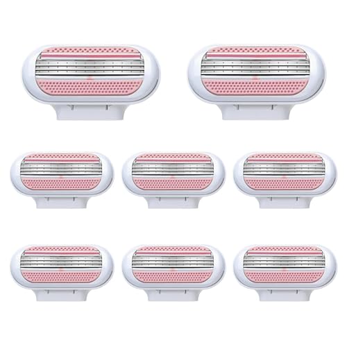 8 Pack Replacement Razor Blades for Gillette Venus ComfortGlide 3 Layer Blade & Pivoting Head Design Extra Smooth Womens Razor Blades Refills Easy to Replace(Pink)