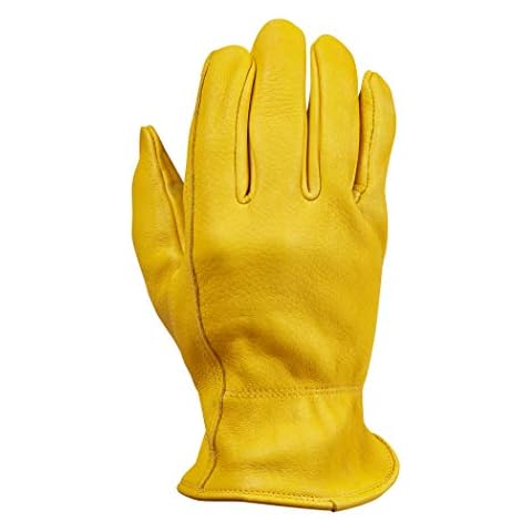 Saranac Hunter Premium Deerskin Gloves, Gold, XX-Large - Unlined Full Grain Leather Work Gloves with Ergonomic Design, Reinforced Index Finger - Soft Leather Gloves - Premium Men’s Leather Goods Cover