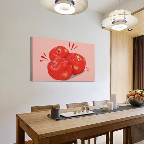 Tableau moderne pommes rouges art mural esthétique sur toile - 3
