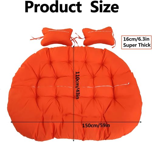 Cojín para silla columpio hamaca de 2 plazas impermeable y lavable 7