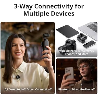 DJI Mic 3 (2 TX + 1 RX + Charging Case) Advanced Mini Wireless Microphone CP.RN.00000480.01 Bundle with 1 YR CPS Enhanced Protection Pack, 2X Deco Essentials 3.5mm Clip-On Mini Lapel Mic