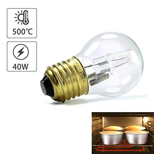 fancyU Oven Light Bulb, Oven Rated Light Bulbs, E27 40W Warm White Oven Cooker Bulb Lamp Heat Resistant Light 110-250V 500u00b0C Heat Resistant Light Oven Rated Halogen Lamp