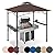 5x8ft Grill Gazebo Canopy for Patio, Outdoor BBQ Gazebo with Shelves & Extra 2 LED Light, (Brown)