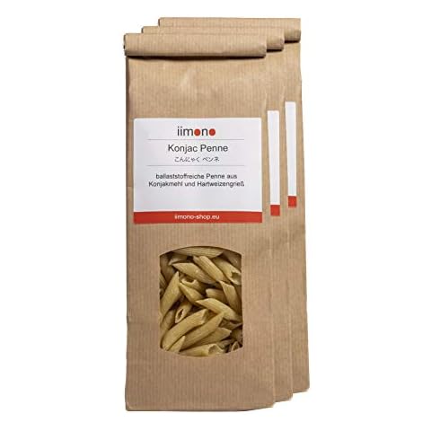 iimono Konjac Penne - kalorienarme & kohlenhydratarme Penne aus Konjakmehl und Hartweizengrieß - 15 Portionen Cover
