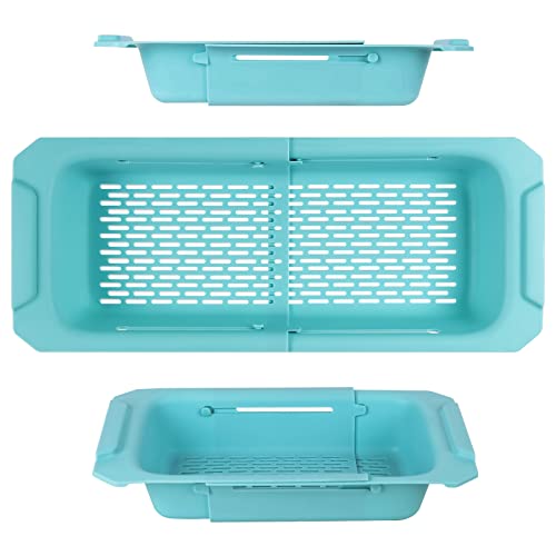 Qimh Colander Collapsible, Over the Sink Colanders and Strainers - Veggies Fruits Pasta Washing Basket - Extendable 5 Quart to 7 Quart, New Home and Kitchen Essentials