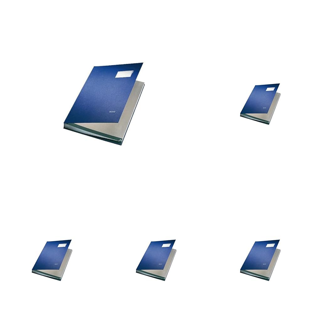 Leitz 57000035 Unterschriftsmappe, 20 Fächer, Überzug PP, blau, A4 (Packung mit 5)
