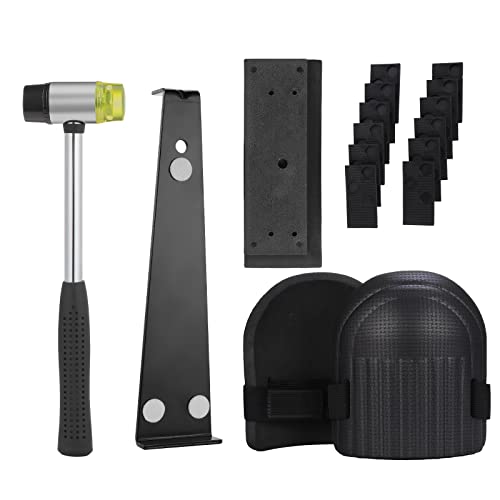 WiMas 45PCS Laminatboden Kit Vinylboden Verlegeset Laminat Holzfußboden Installation Kit mit 40 Abstandshaltern, Doppelköpfiger Hammer Zugstange Gewindebohrer Schlagklotz Schaum Kniepolster WiMas 45PCS Laminatboden Kit Vinylboden Verlegeset Laminat Holzfußboden Installation Kit mit 40 Abstandshaltern, Doppelköpfiger Hammer Zugstange Gewindebohrer Schlagklotz Schaum Kniepolster